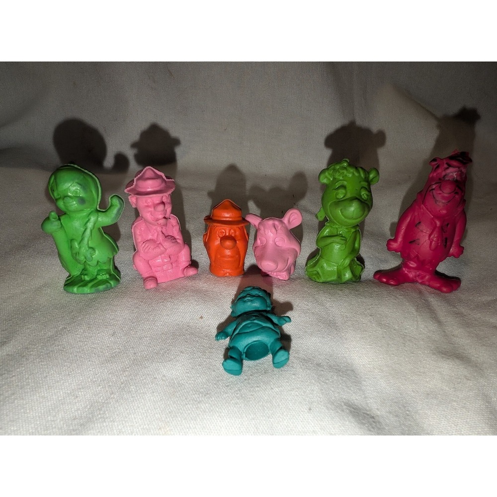 3x Hanna Barbara Vintage Pencil Toppers Park Ranger & Booboo? + Others